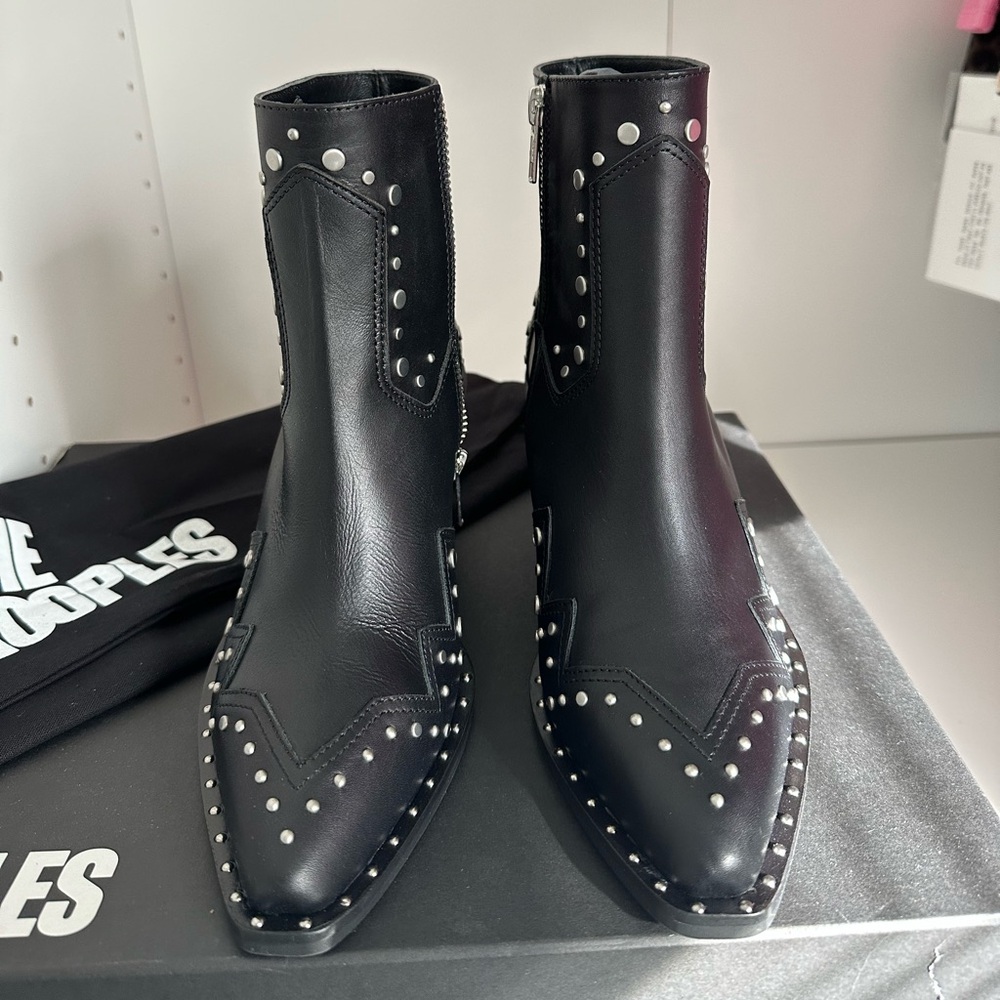 The Kooples Studded Black Ankle Boots
